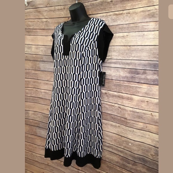 Kim Rogers Dresses & Skirts - Kim Rogers Knit Dress Blue Black Multi Petite XL